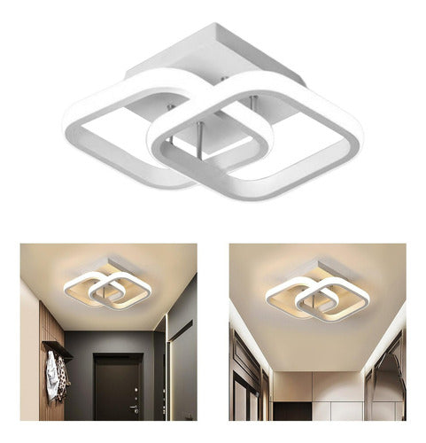 Luminária De Teto Led Para Banheiro Preta 24x20x12,5cm