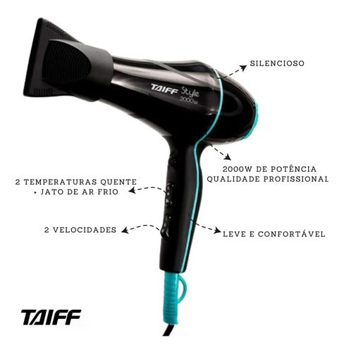 Secador De Cabelo Taiff 2000w + Prancha Taiff Ceramic Bivolt