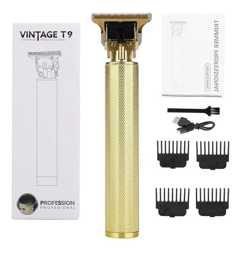 Aparador de pelo Vintage Profissional T9  dourado 110V/220V