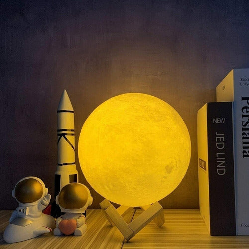 Luminária Lua Cheia 3d Abajur Mesa Portatil Decoração Quarto